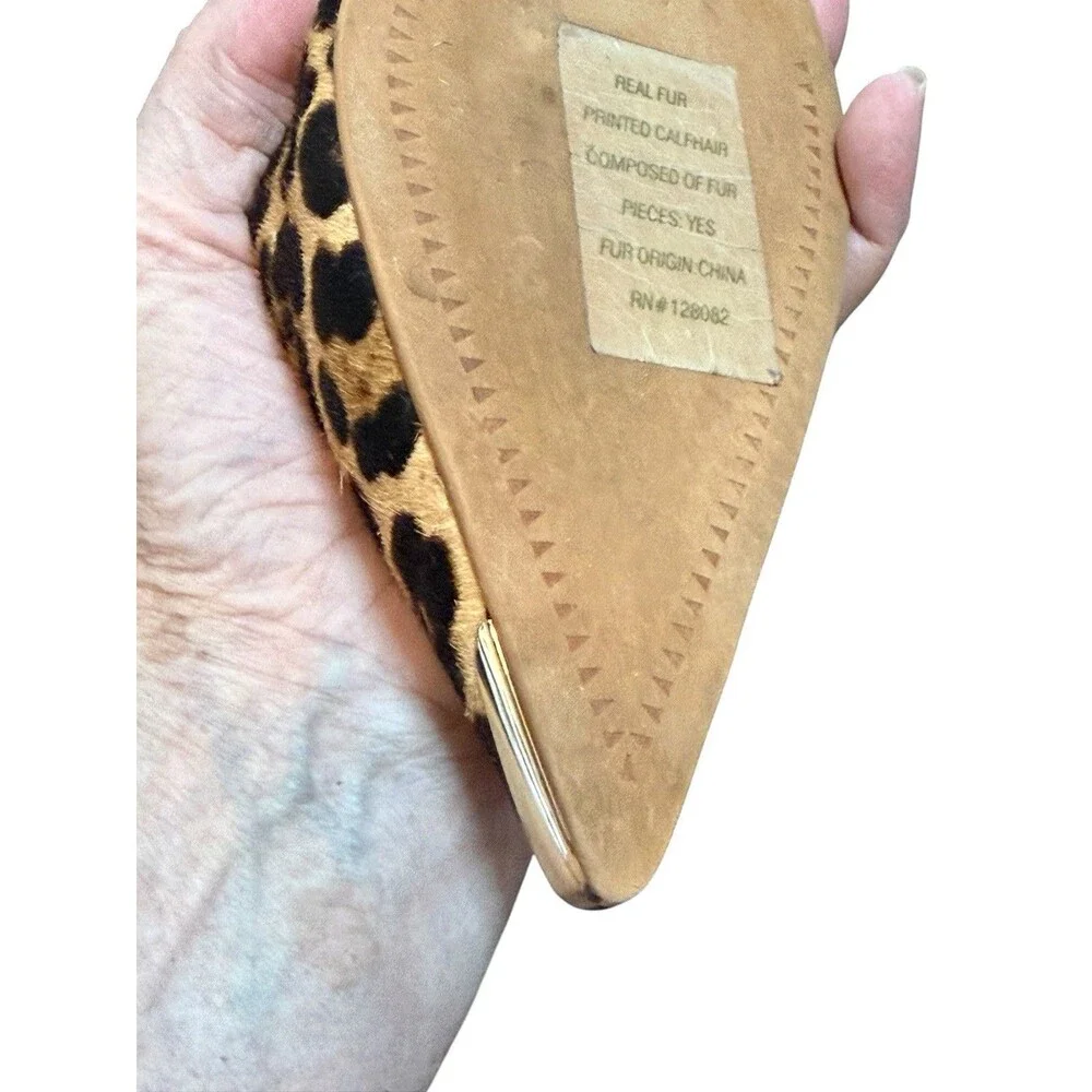 DV Dolce Vita Lovey Mules Women's Leopard Excellent Kitten Heel Pointed Toe 7
